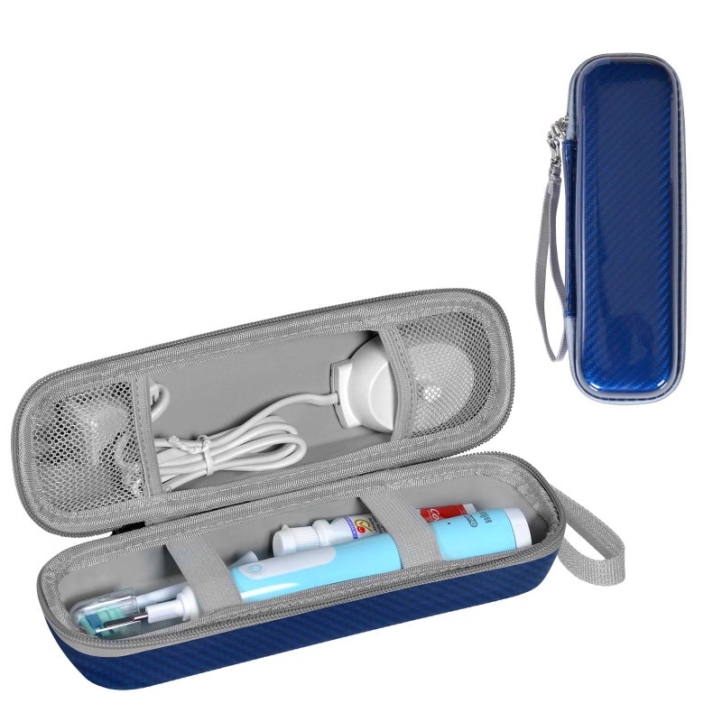 TUNYINSH Travel Case for Phlips Sonicare Electric Toothbrush with Accessories Storage,Portable Hard Protective Storage Bag (Blue)